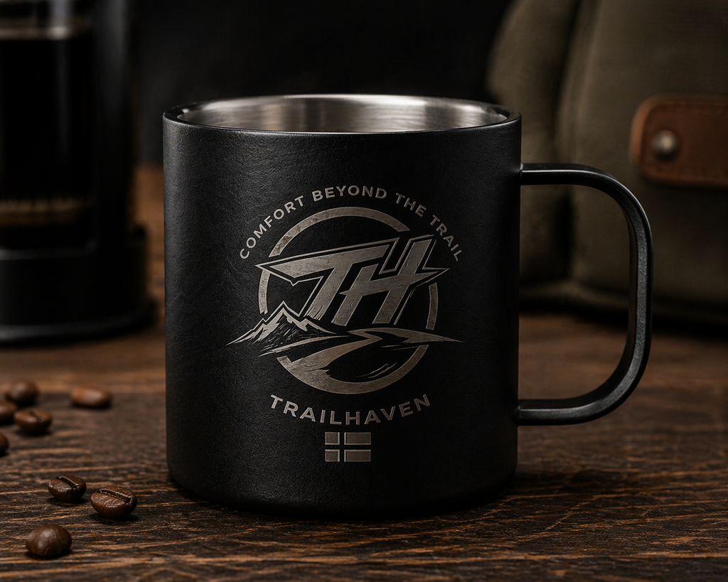 TrailHaven Insulated Camp Mug – Olive Green, Black